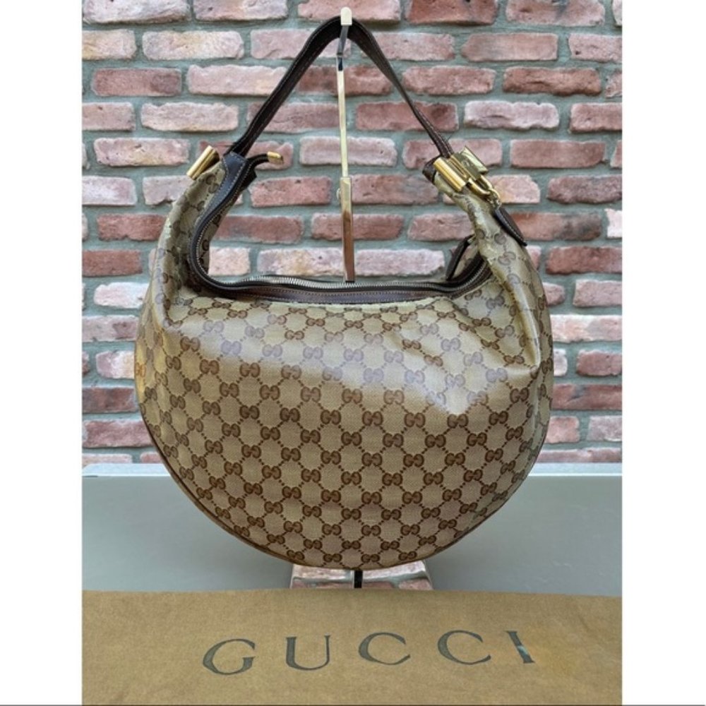 GUCCI GG Crystal Coated Canvas Duchessa Hobo